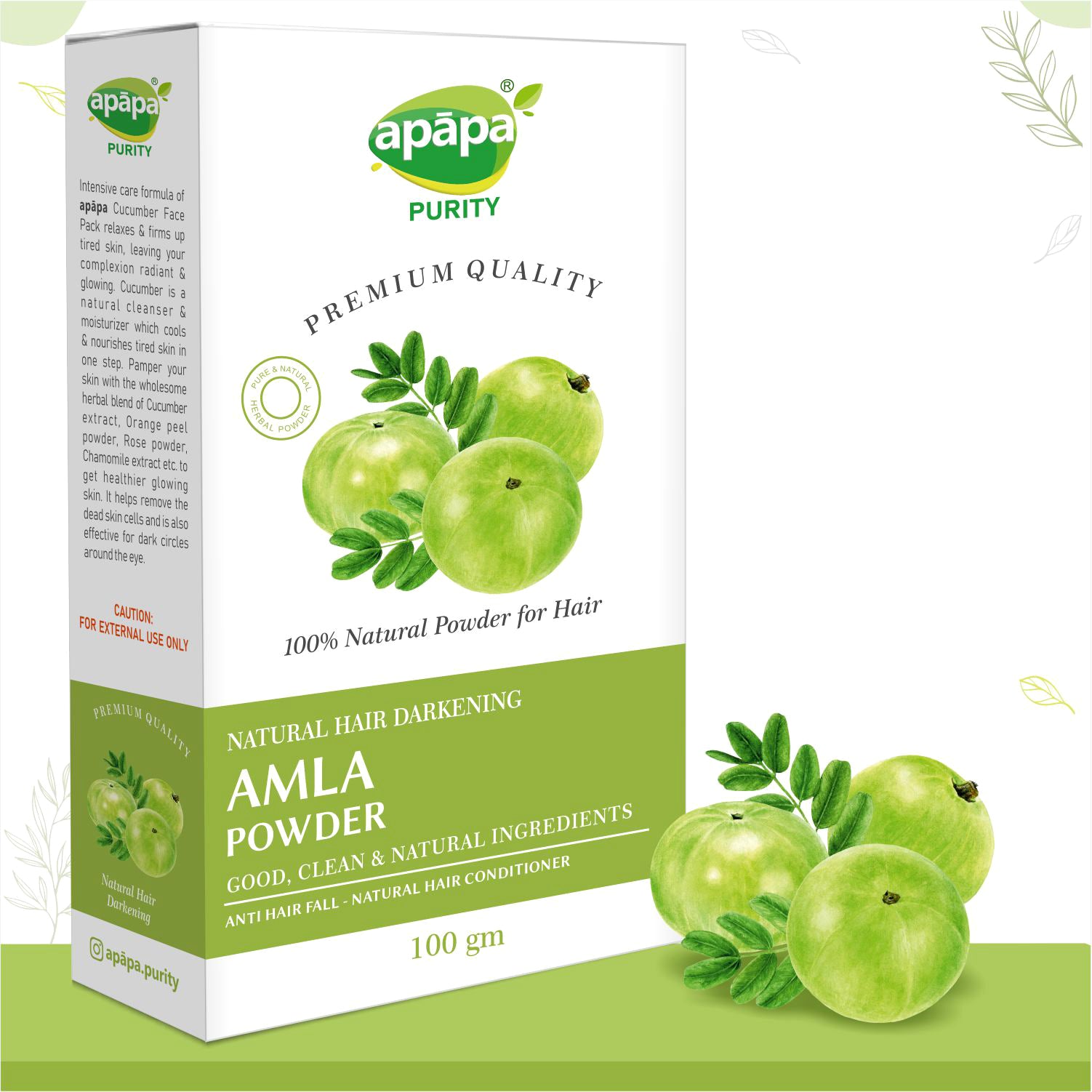 APĀPA Hair Darkening Amla Powder for Men & Women