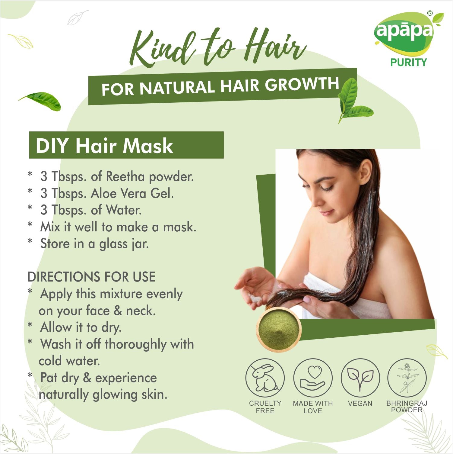 APĀPA Anti Greying – Hair Strengthening Bhringraj Powder for Hair