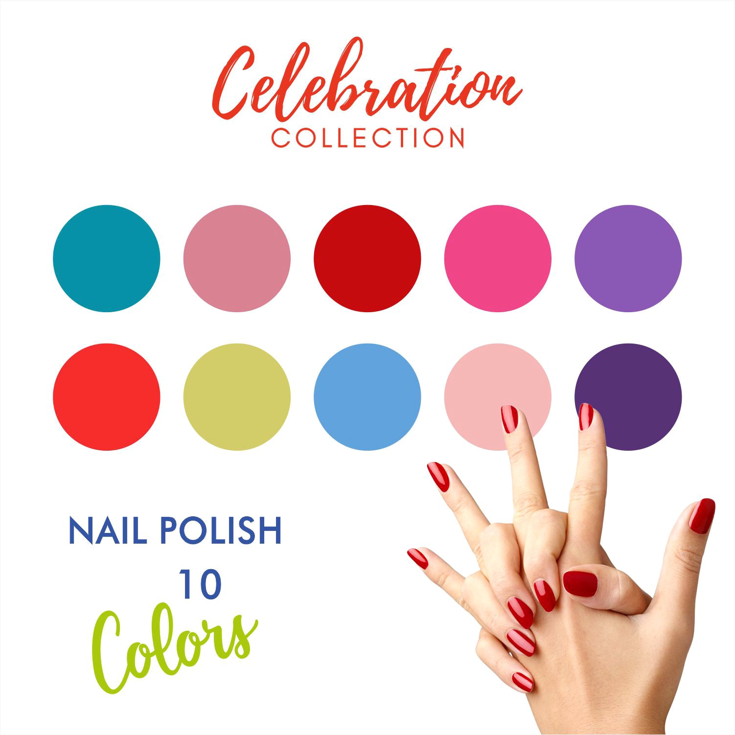 MNL Glossy Mini Nail Polish Set of 10 - Celebration Collection