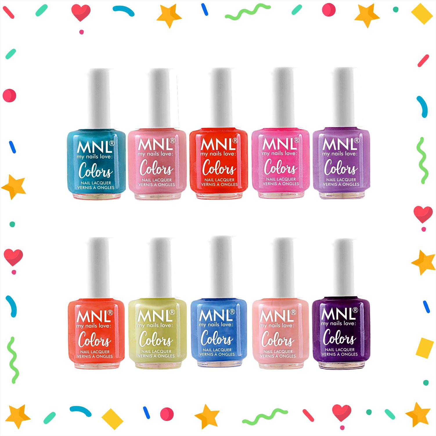 MNL Glossy Mini Nail Polish Set of 10 - Celebration Collection