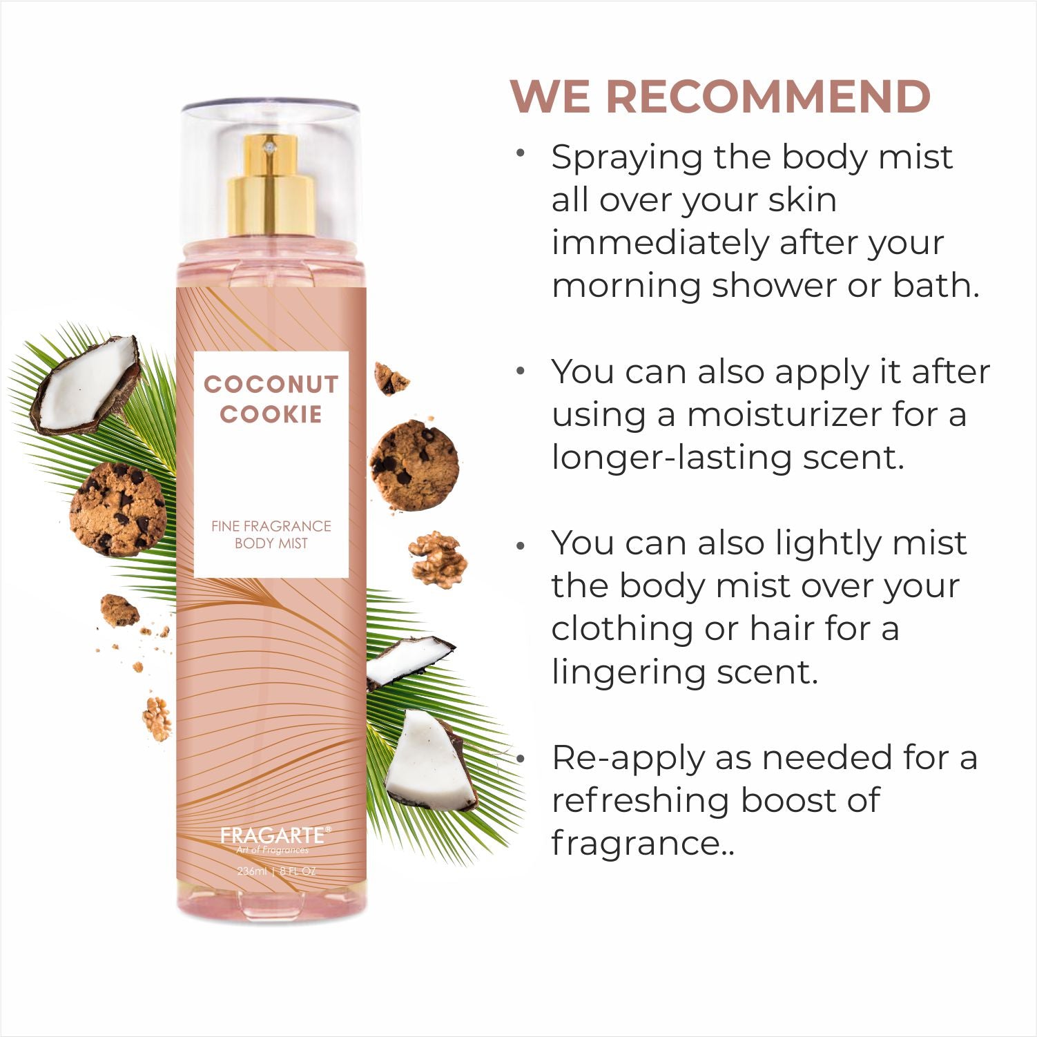 Fragarte Body Mist Coconut Cookie