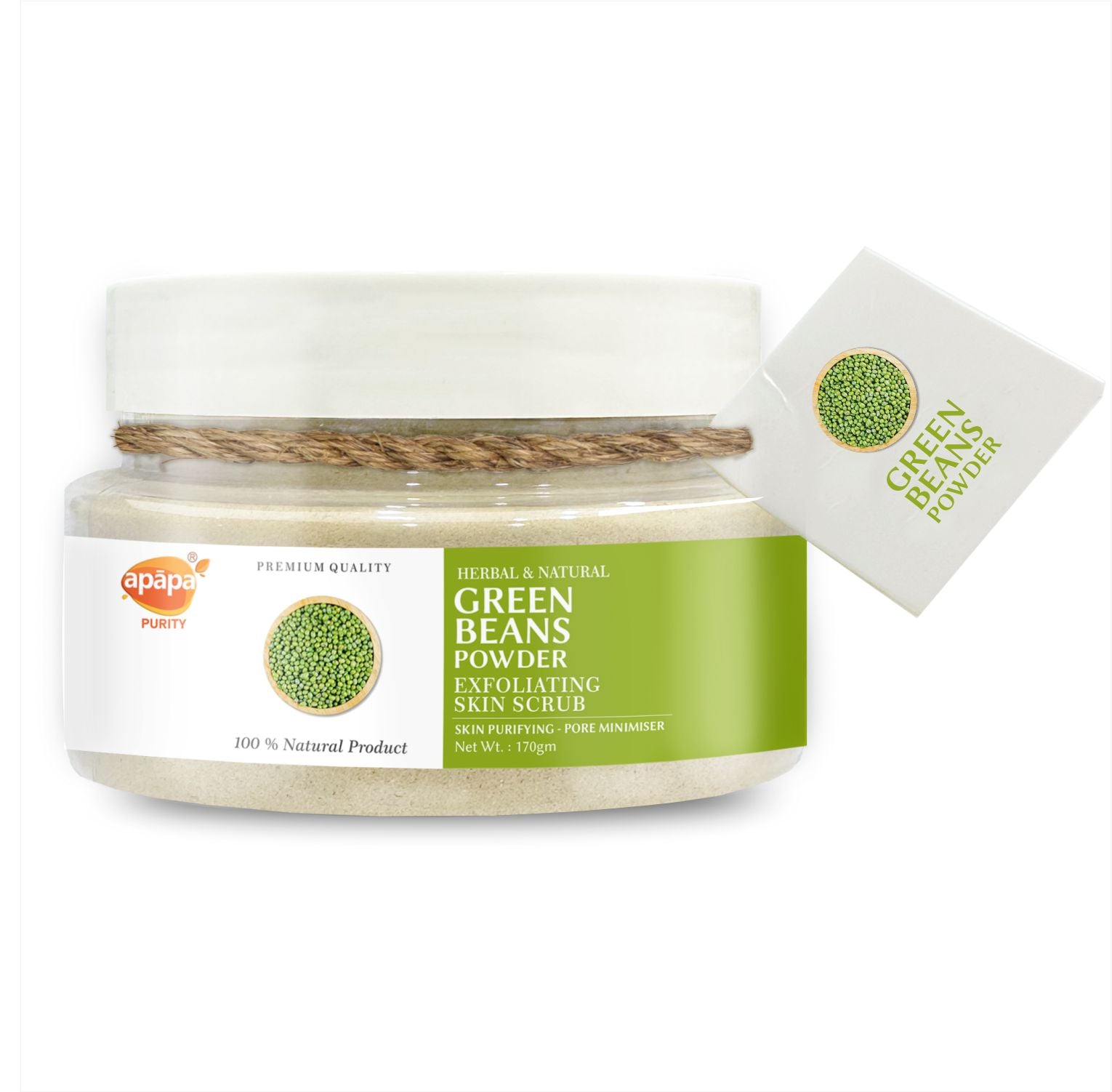 APĀPA Skin Exfoliating Green Bean Powder for Skin