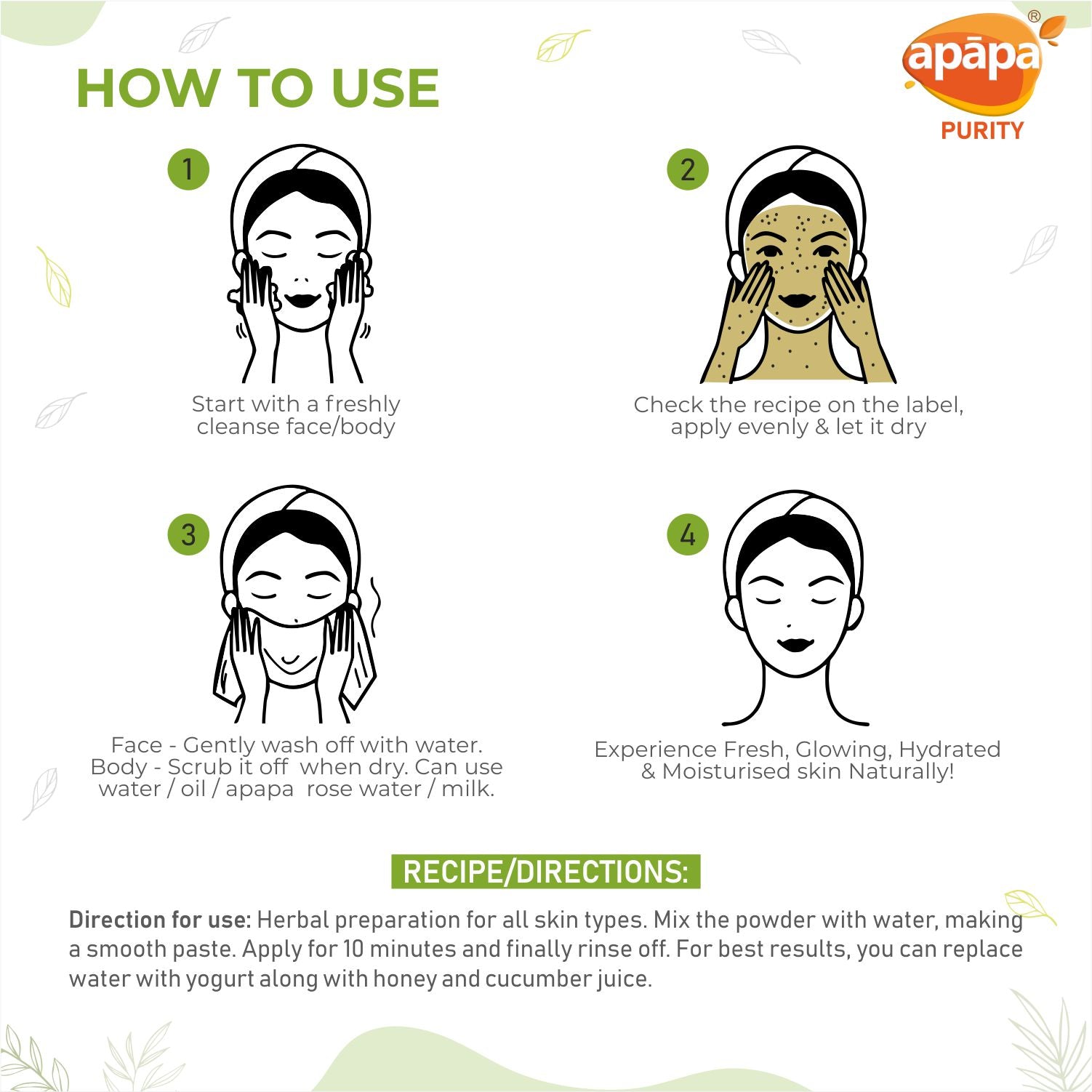 APĀPA Skin Firming Green Peas Powder for Face & Body