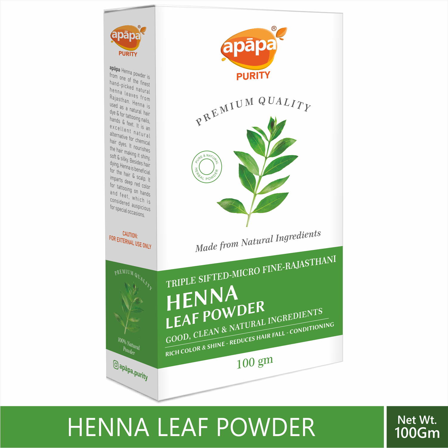 APĀPA Natural Microfine Henna Leaf Powder