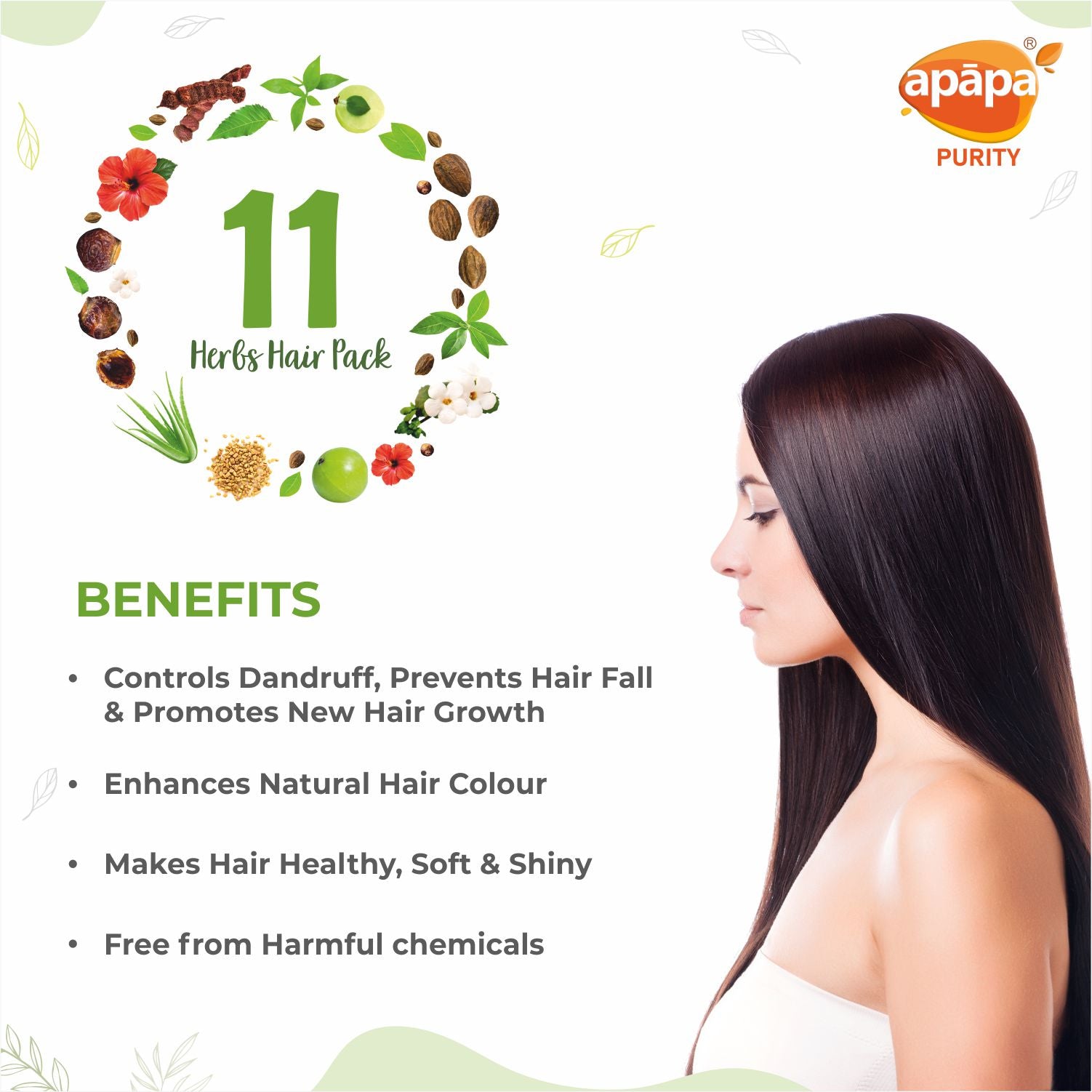 APĀPA 11 HERBS Hair Pack - Complete Hair and Scalp Care