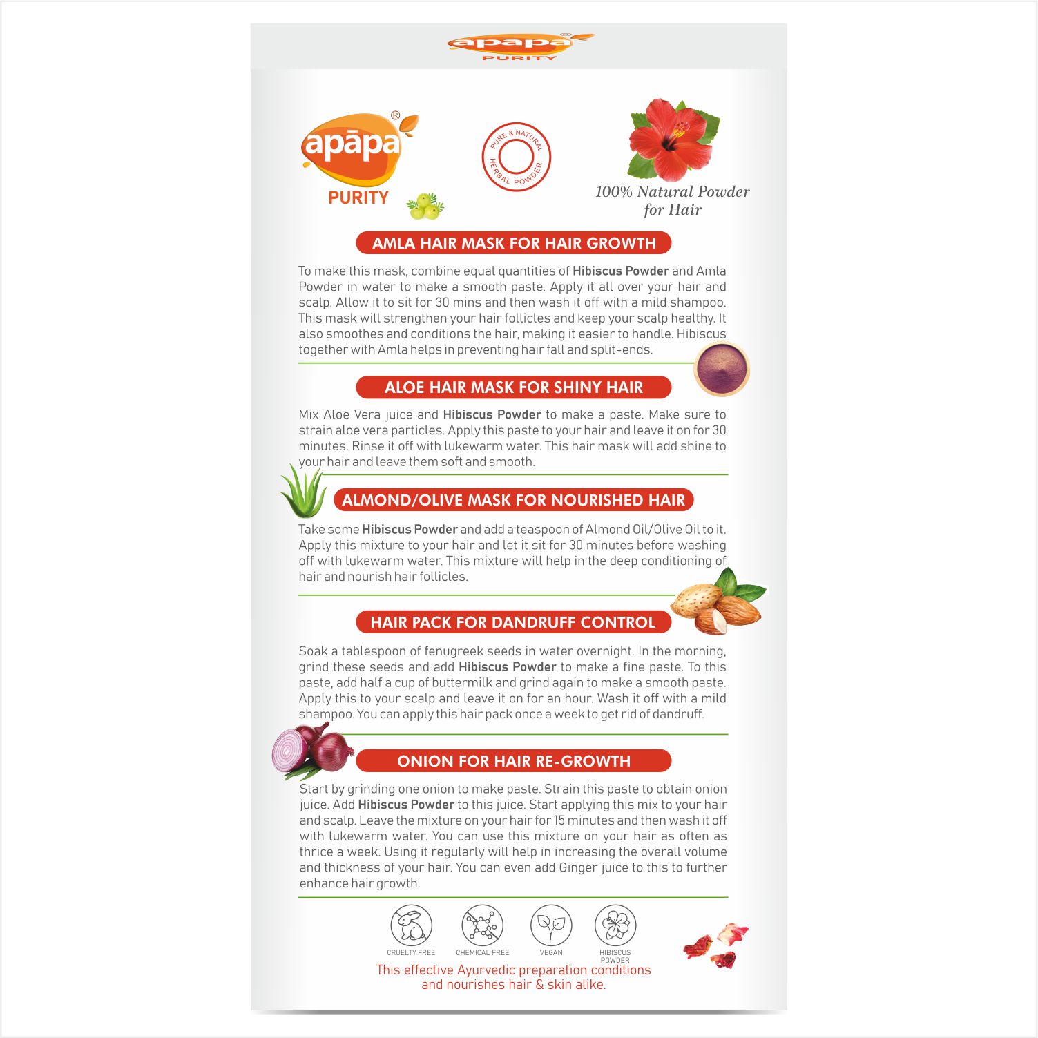 APĀPA Anti Hairfall – Antidandruff Hibiscus Powder for Hair