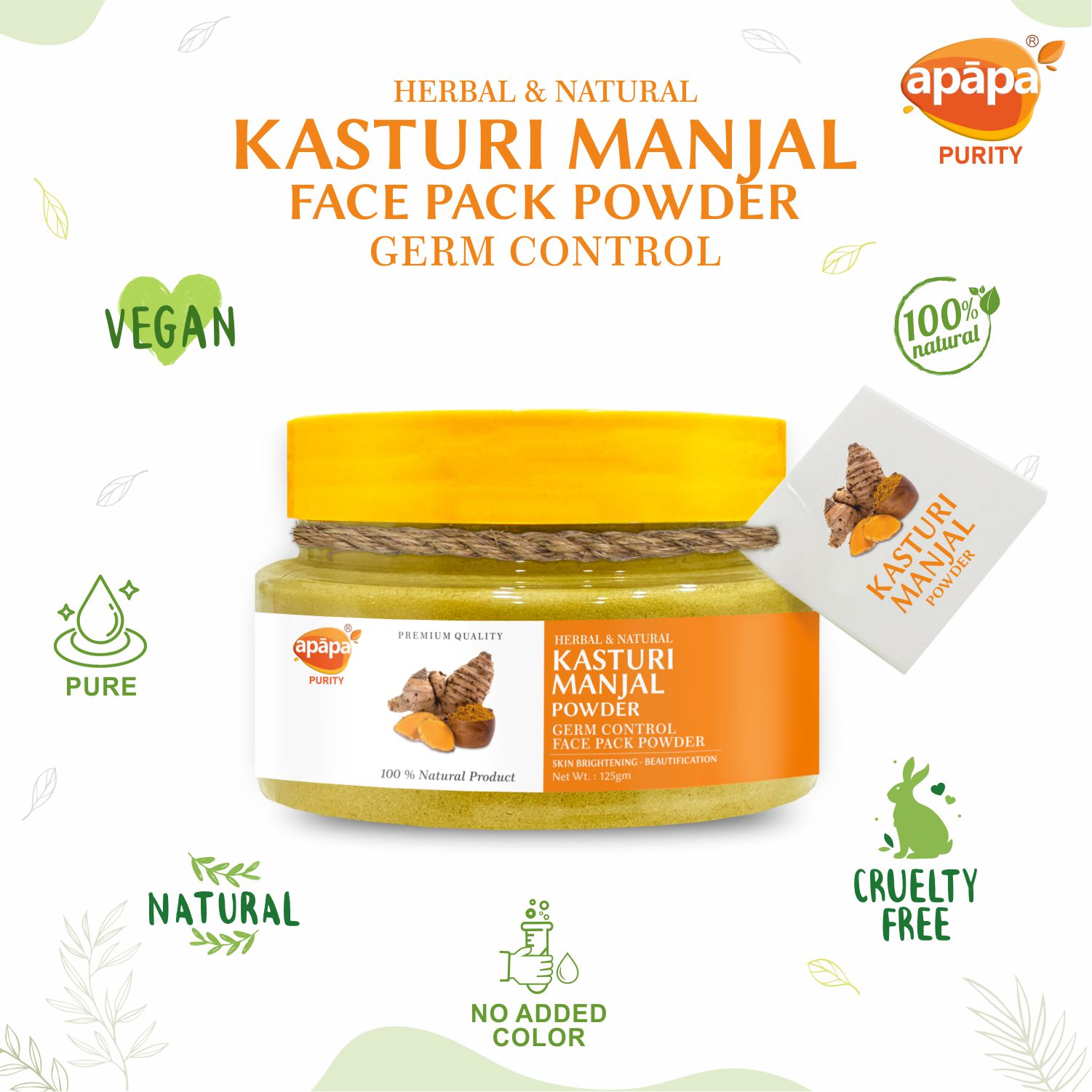 APĀPA Acne Control & Tan Removal Kasturi Manjal Powder for Face & Body