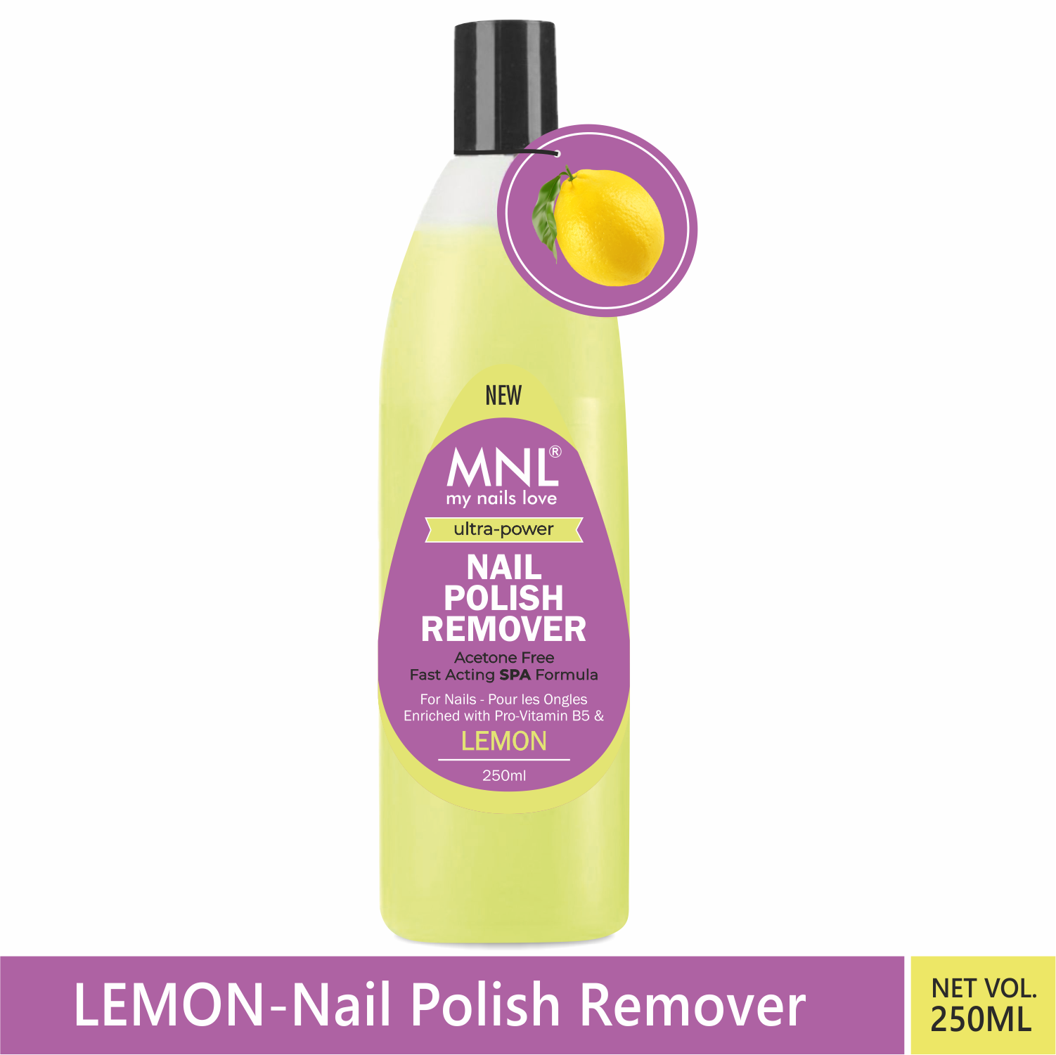 MNL Ultra Power Nail Polish Remover Lemon 250ml