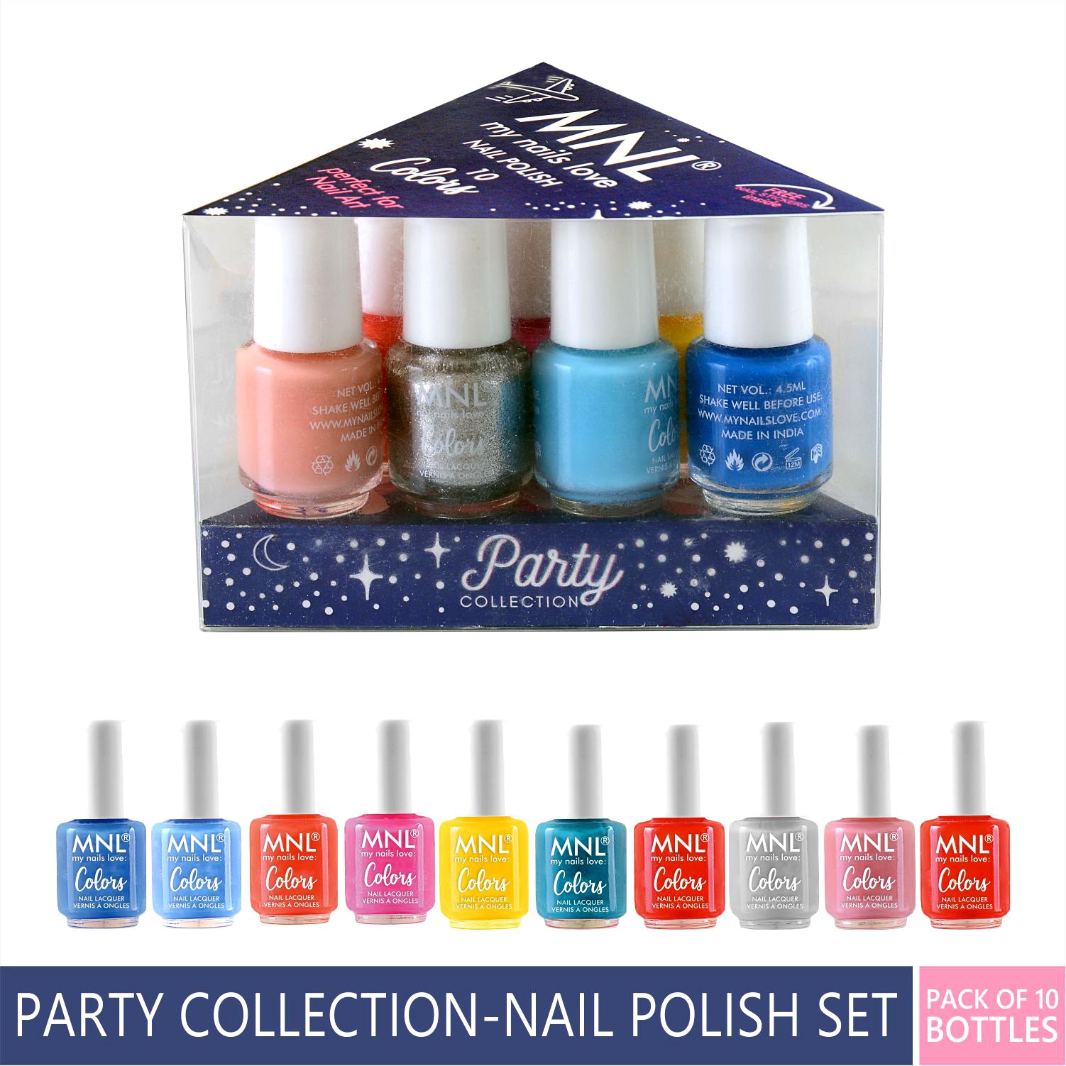 MNL Glossy Mini Nail Polish Set of 10 - Party Collection