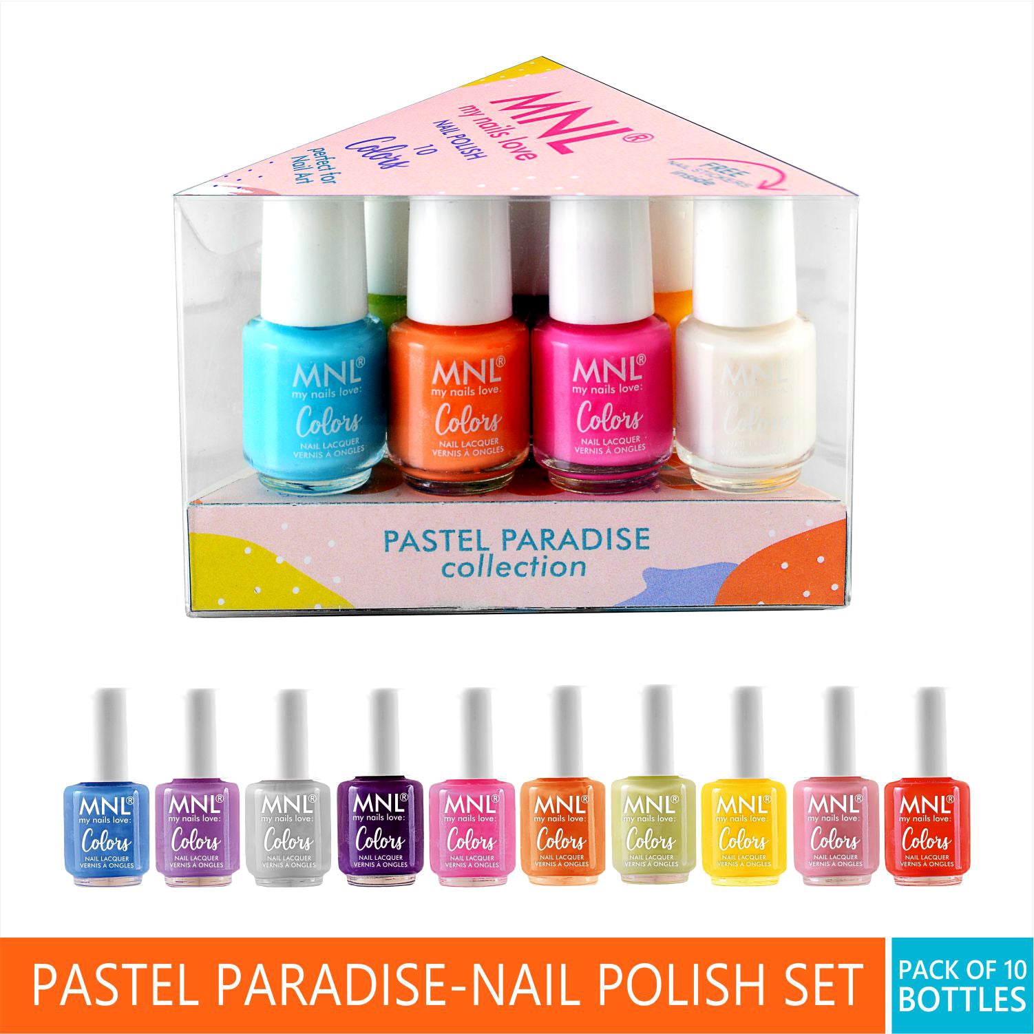 MNL Glossy Mini Nail Polish Set of 10 - Pastel Paradise