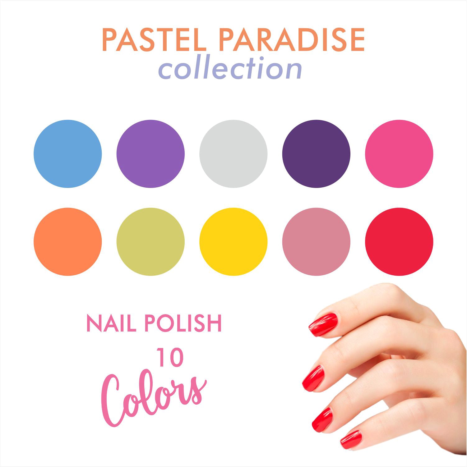 MNL Glossy Mini Nail Polish Set of 10 - Pastel Paradise