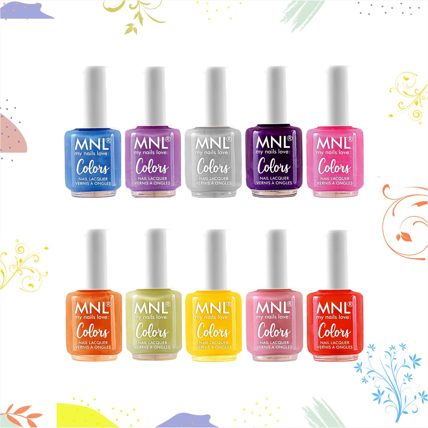 MNL Glossy Mini Nail Polish Set of 10 - Pastel Paradise