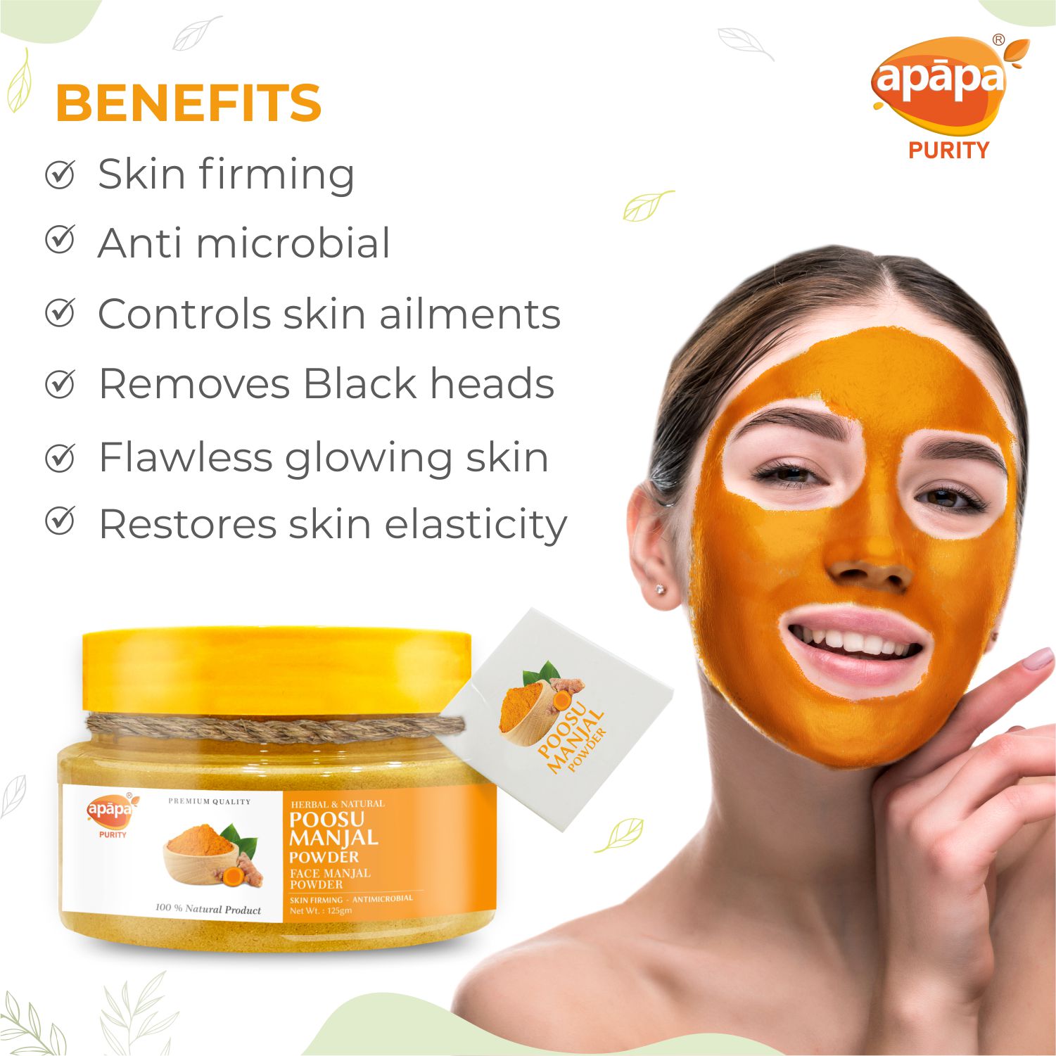 APĀPA Face Manjal - Poosu Manjal Powder for Skin