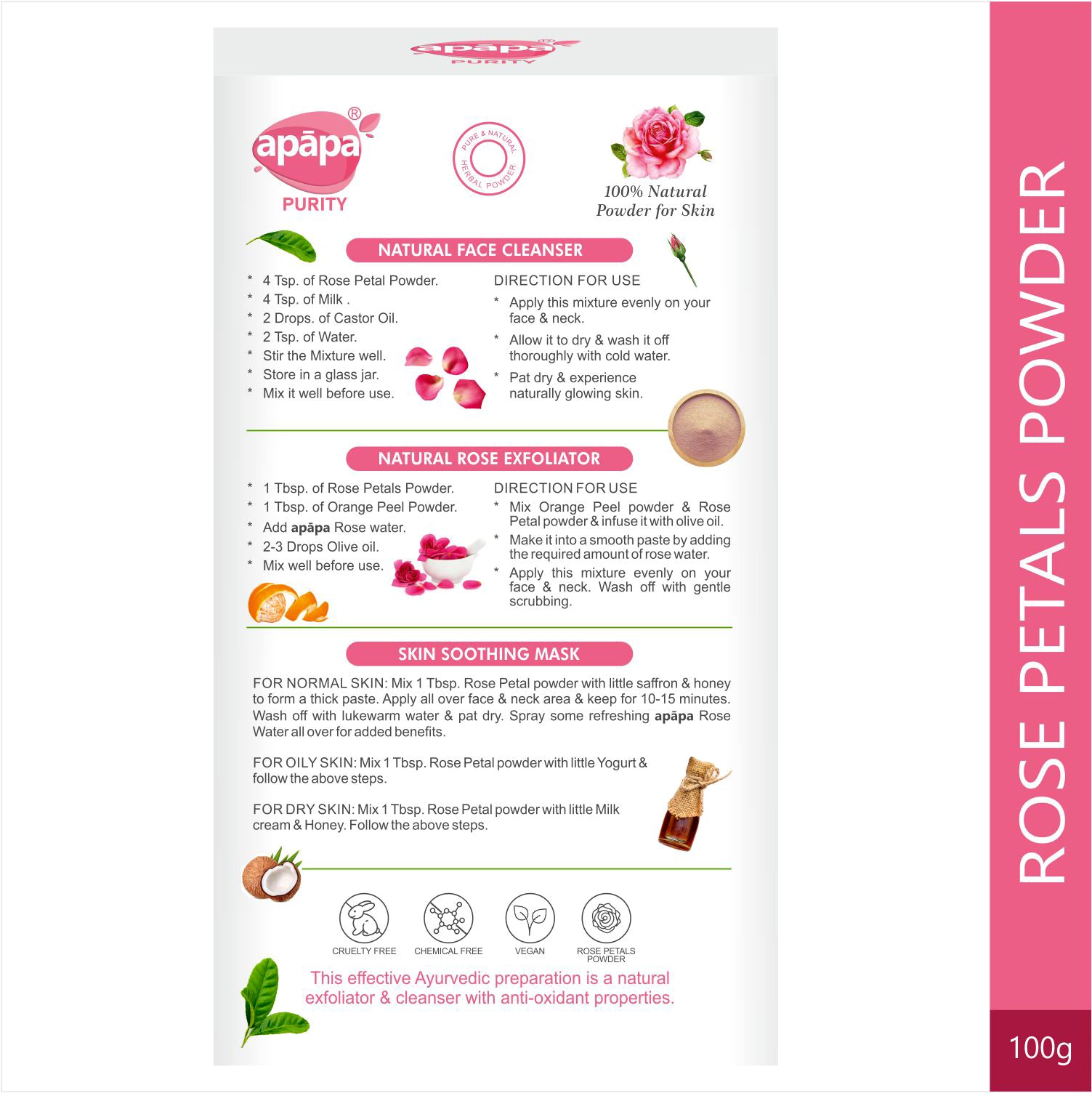 APĀPA Antioxidant Rose Petal Powder