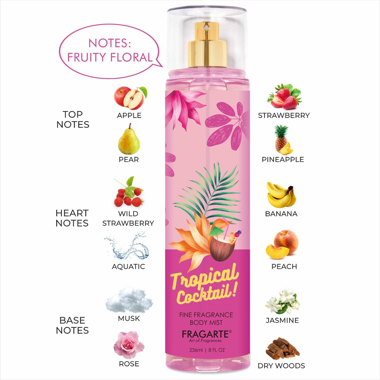 Fragarte Body Mist Tropical Cocktail
