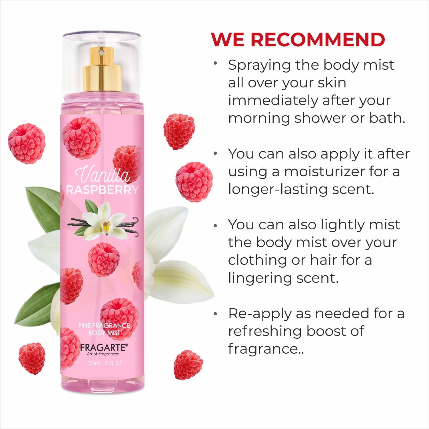 Fragarte Body Mist Vanilla Raspberry