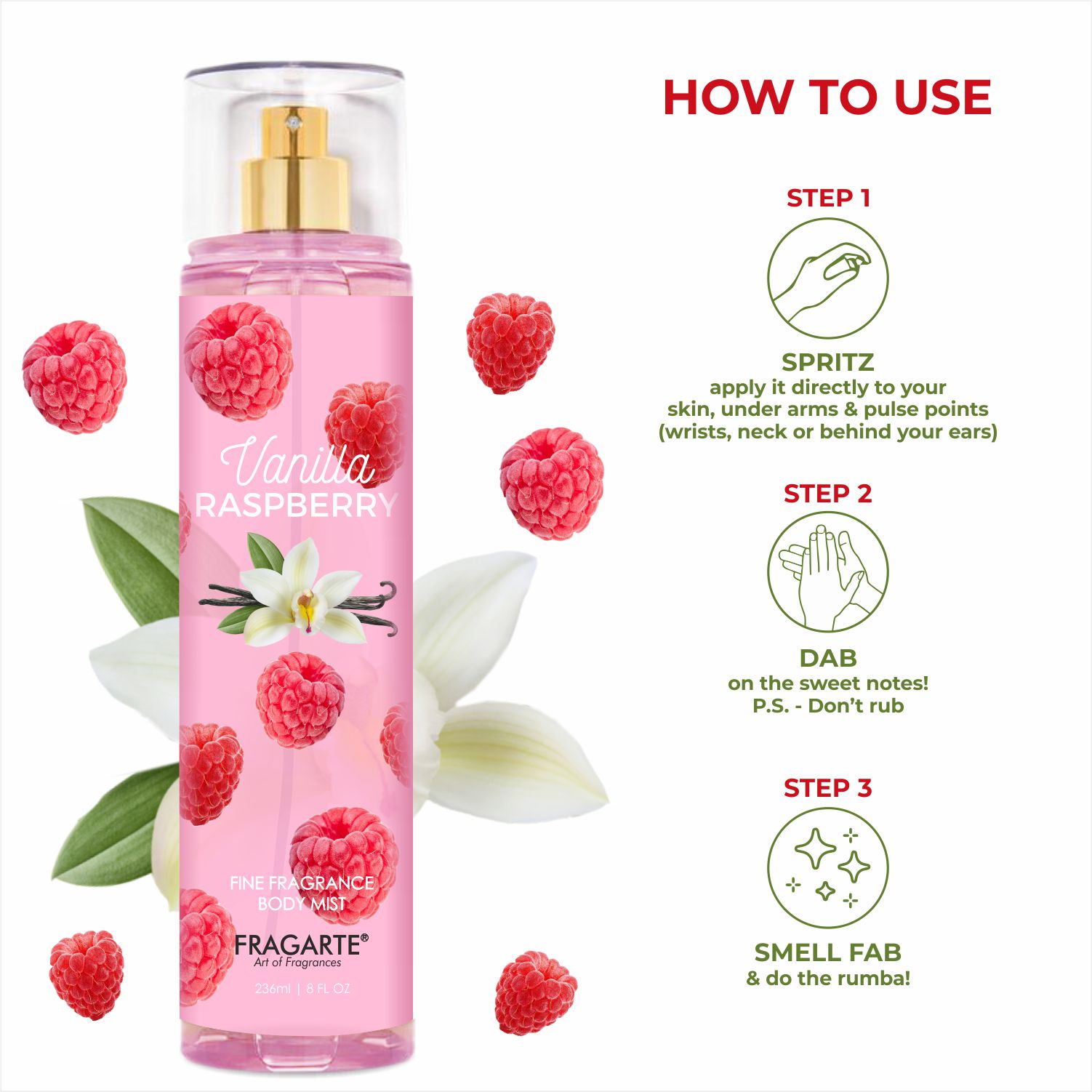 Fragarte Body Mist Vanilla Raspberry