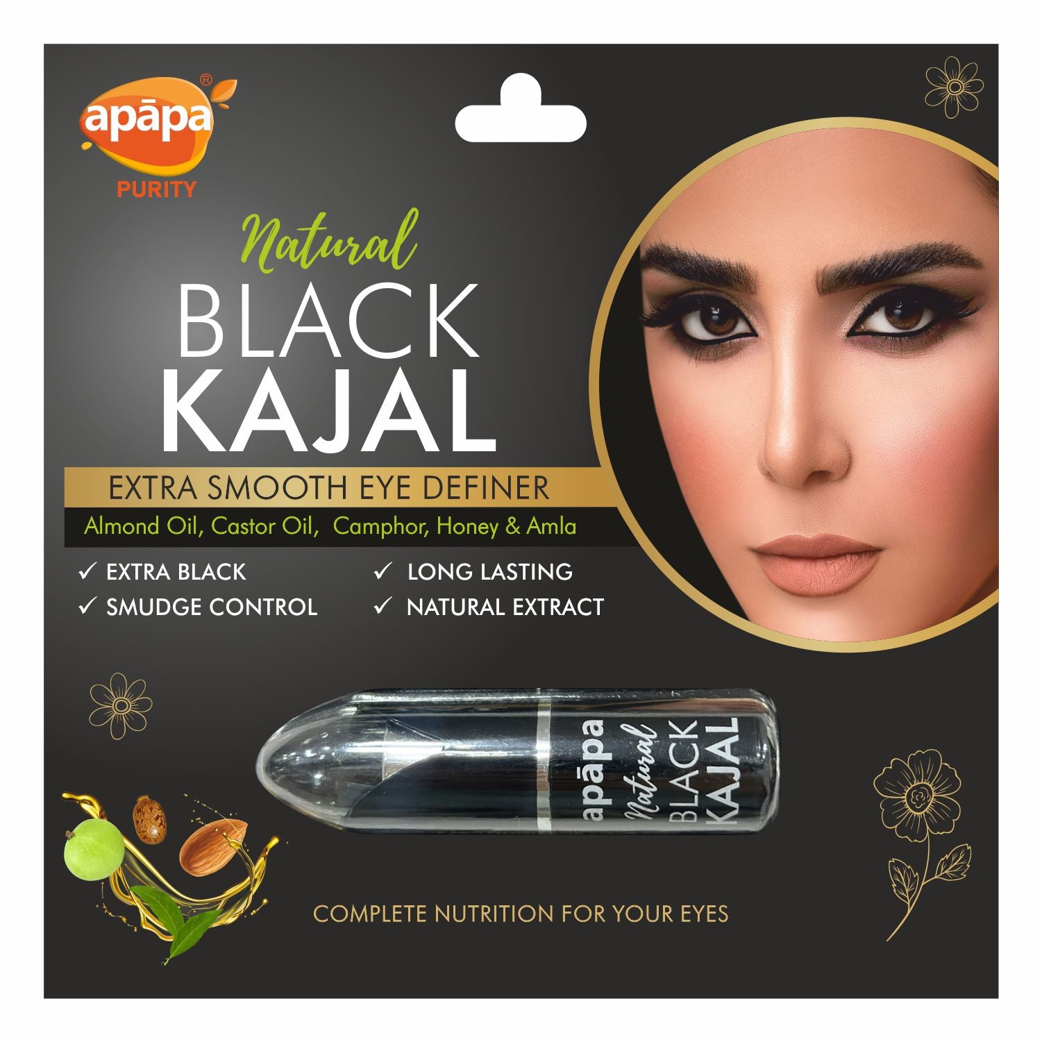 APĀPA Natural Black Kajal Extra Smooth Eye Definer