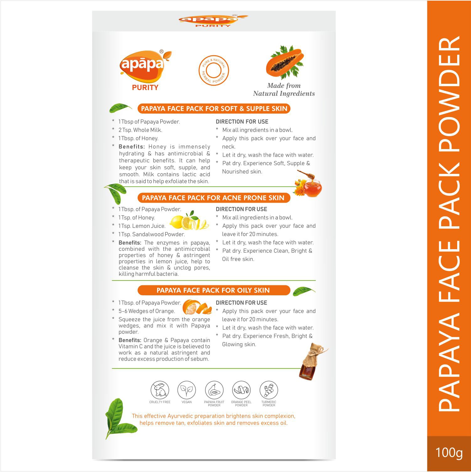 APĀPA Brightening Papaya Face Pack Powder