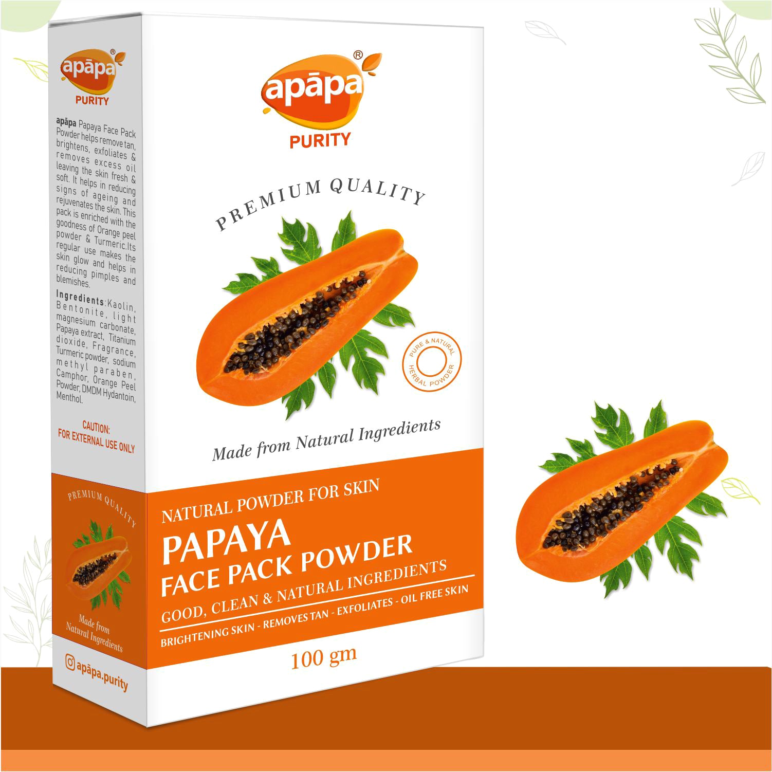 APĀPA Brightening Papaya Face Pack Powder