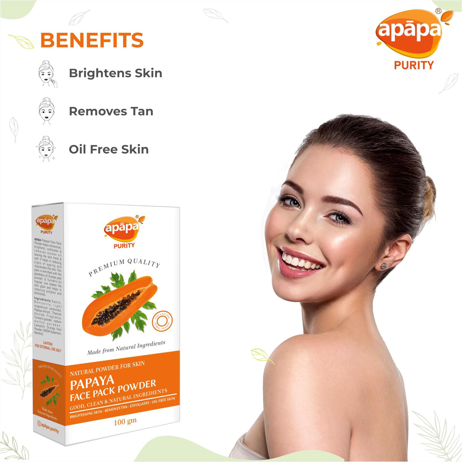 APĀPA Brightening Papaya Face Pack Powder