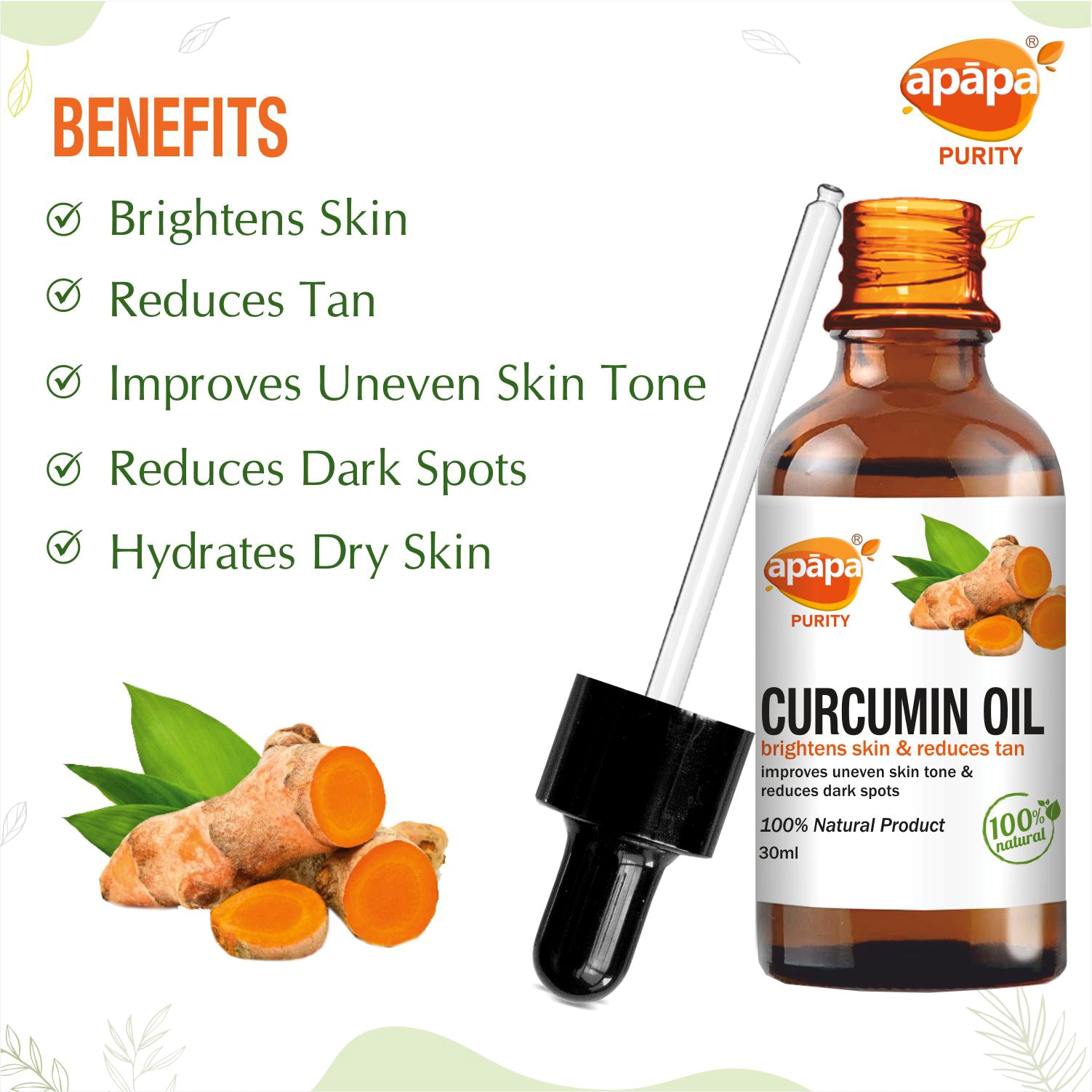 APĀPA Skin brightening Curcumin Oil