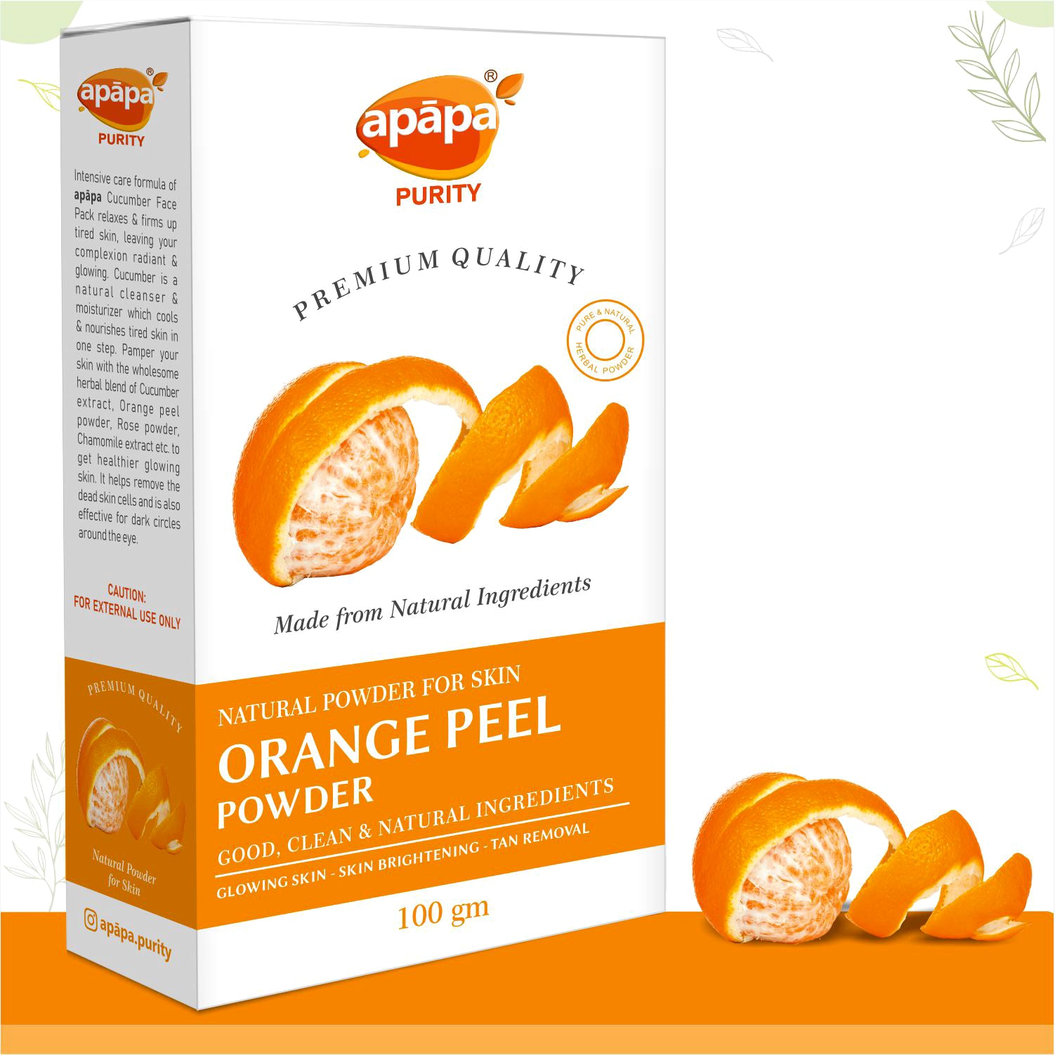 APĀPA Skin Brightening & De-taning Orange Peel Powder