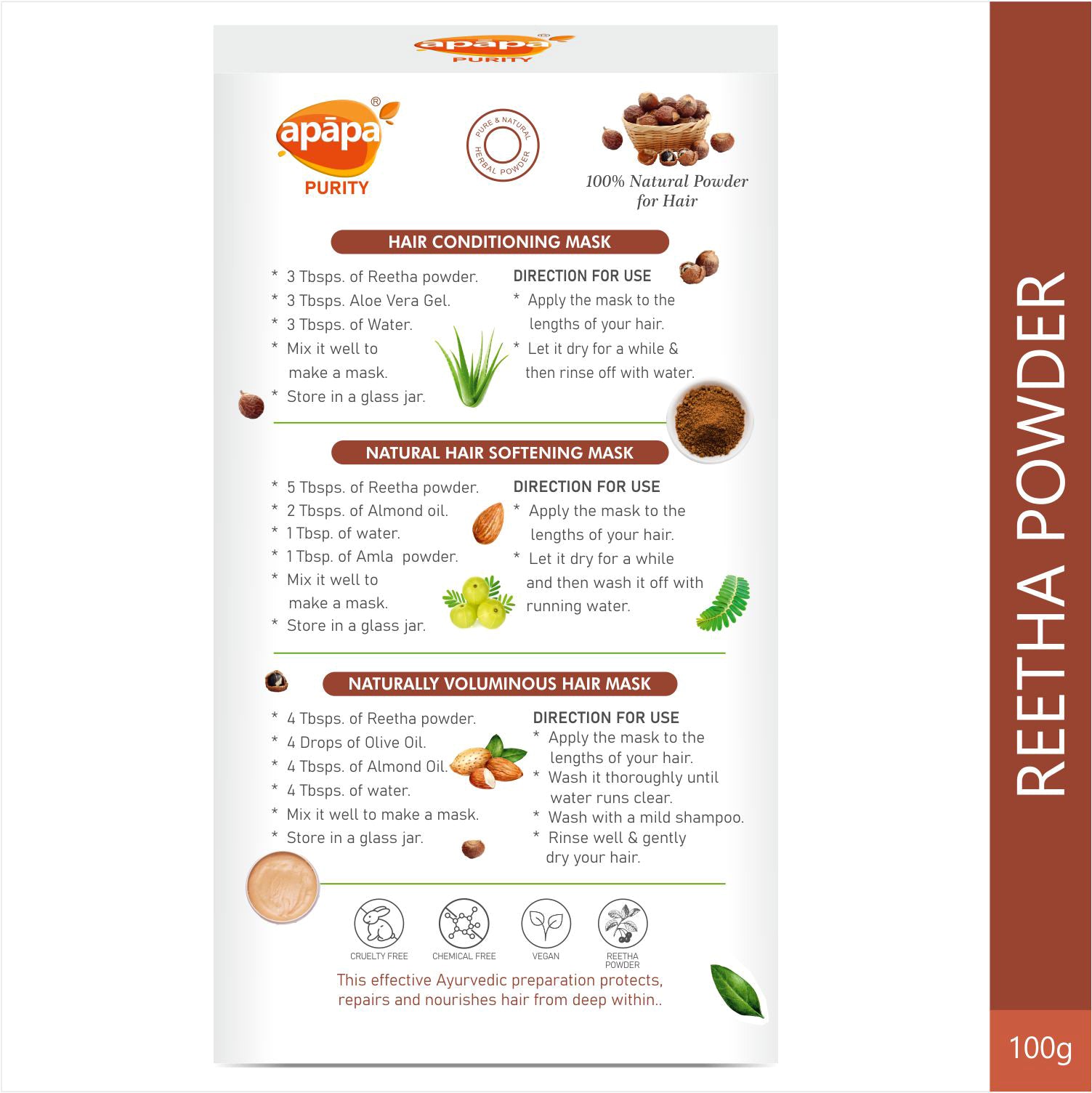 APĀPA Hair Conditioning Reetha Powder