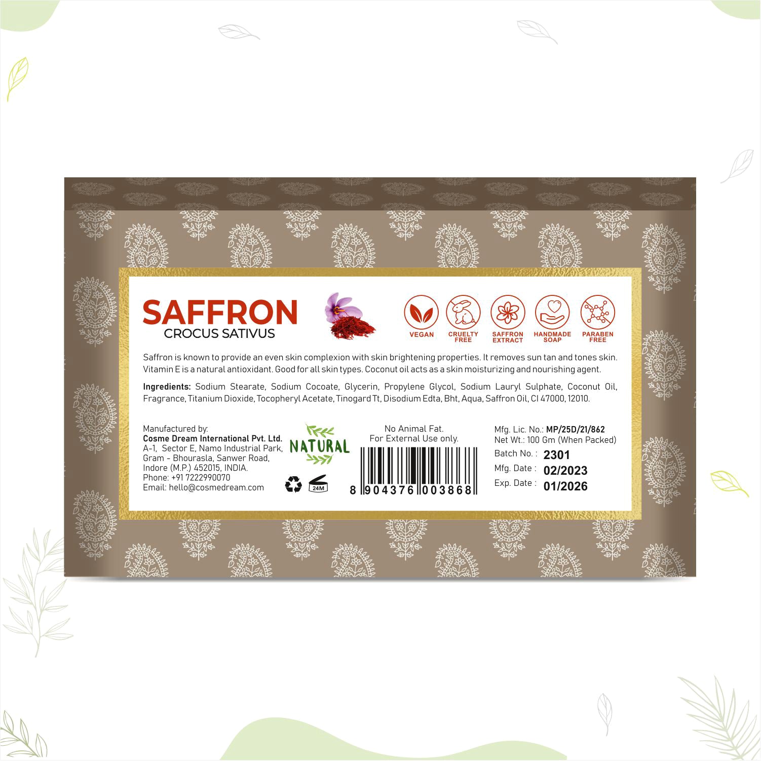 SAFFRON HANDMADE SOAP