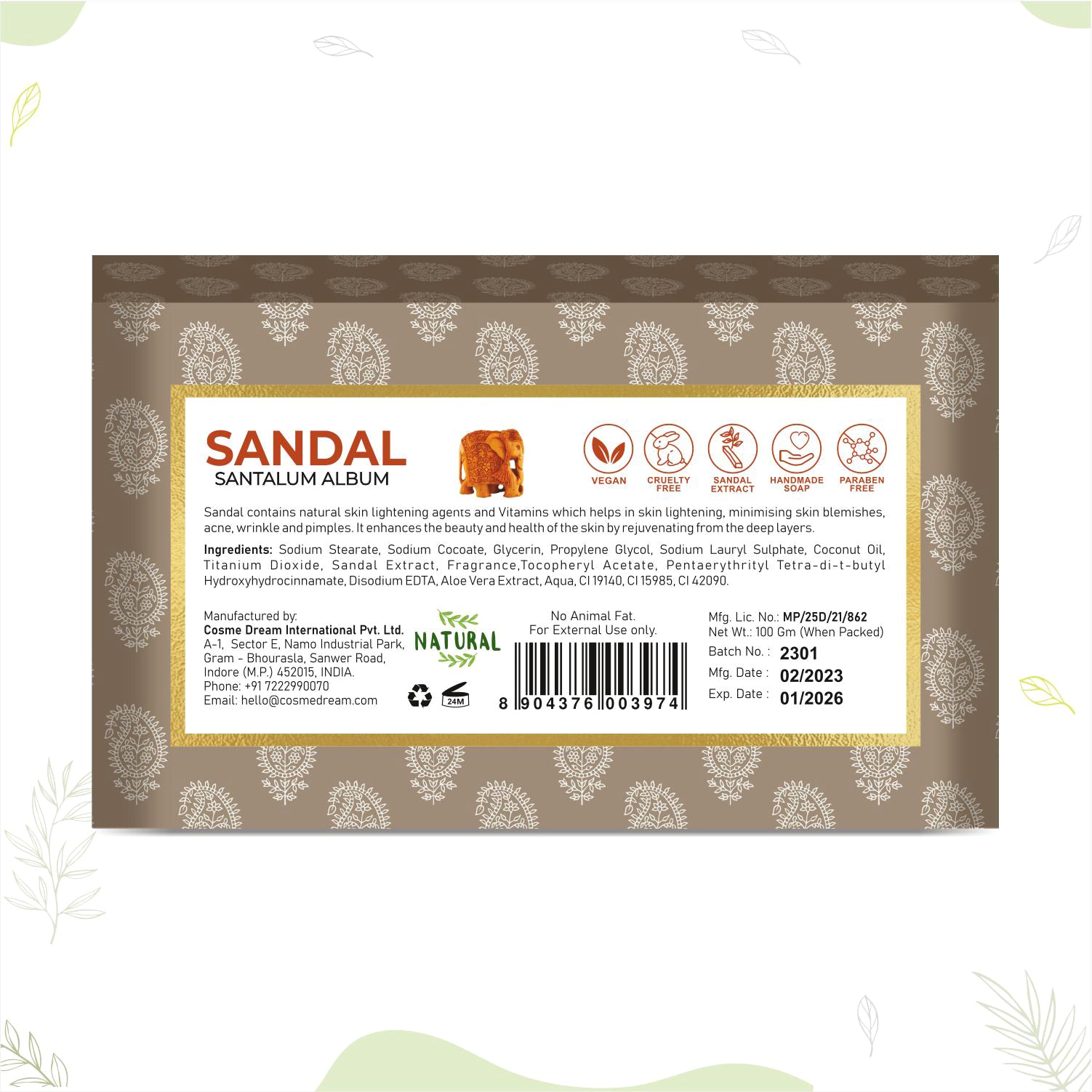 Sandal Handmade Soap