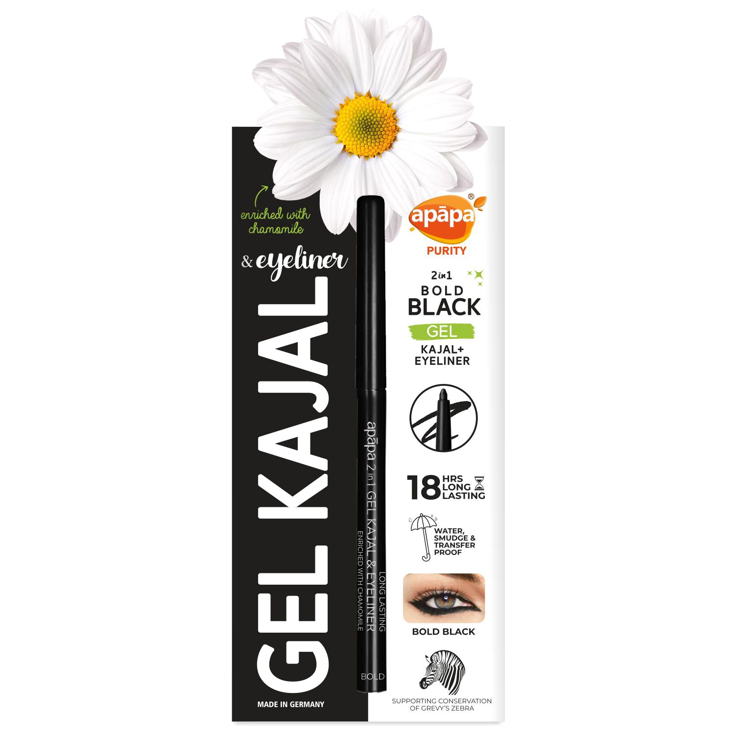 Apapa 2 in 1 Gel Kajal & Eyeliner – Bold Black (made in Germany)