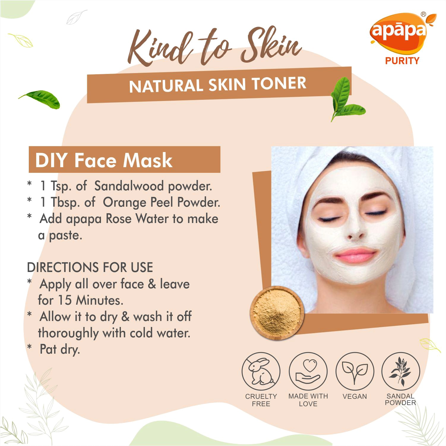 APĀPA  Skin Toning Natural Sandal Face Pack Powder